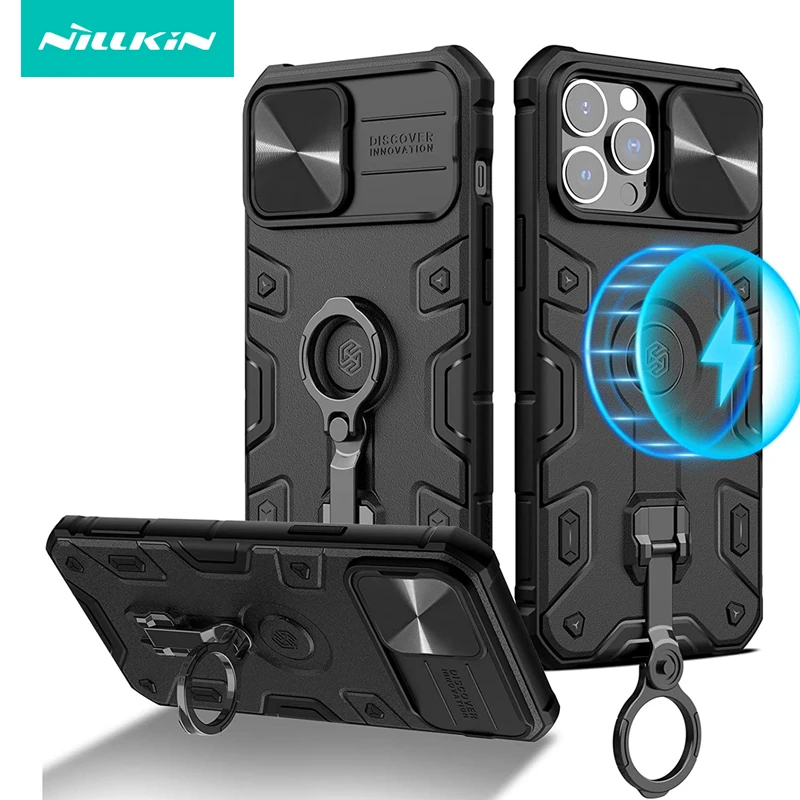 

For iPhone 14 Pro Max 14 Plus Case Nillkin CamShield Armor Pro Magnetic Slide Camera Protection Ring Cover For Magsafe Charging