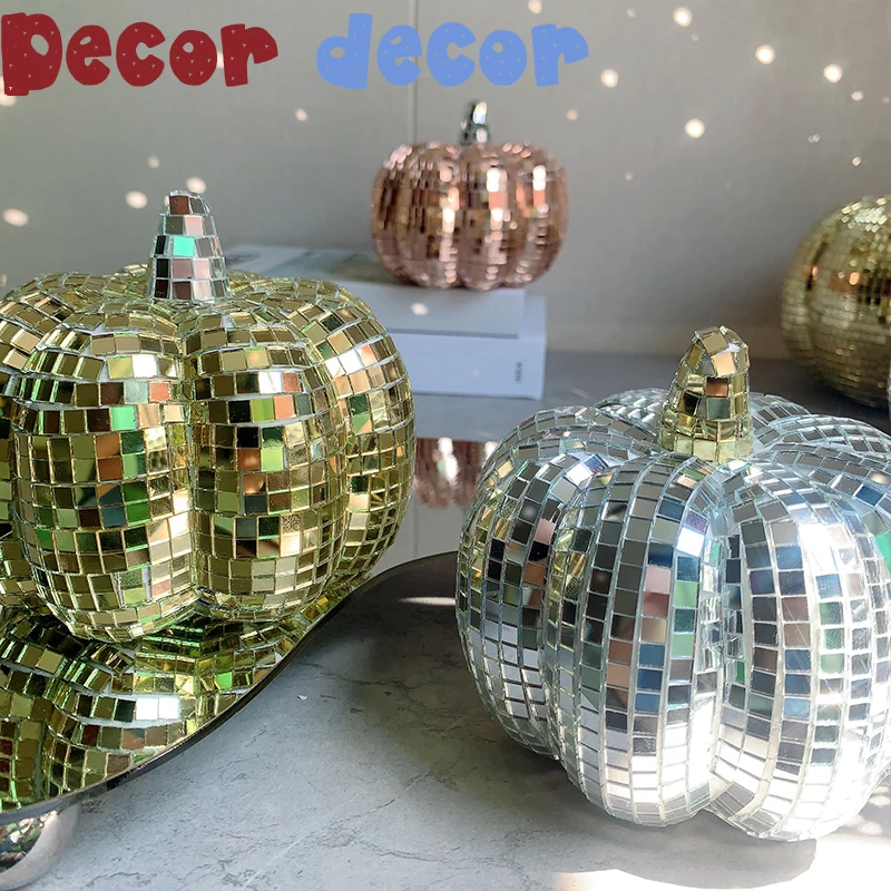 

13cm Pumpkin Decorations Disco Ball Decor Home Decoration Unique Designs Disco Pumpkin Wedding Decoration Gift Decor For Party