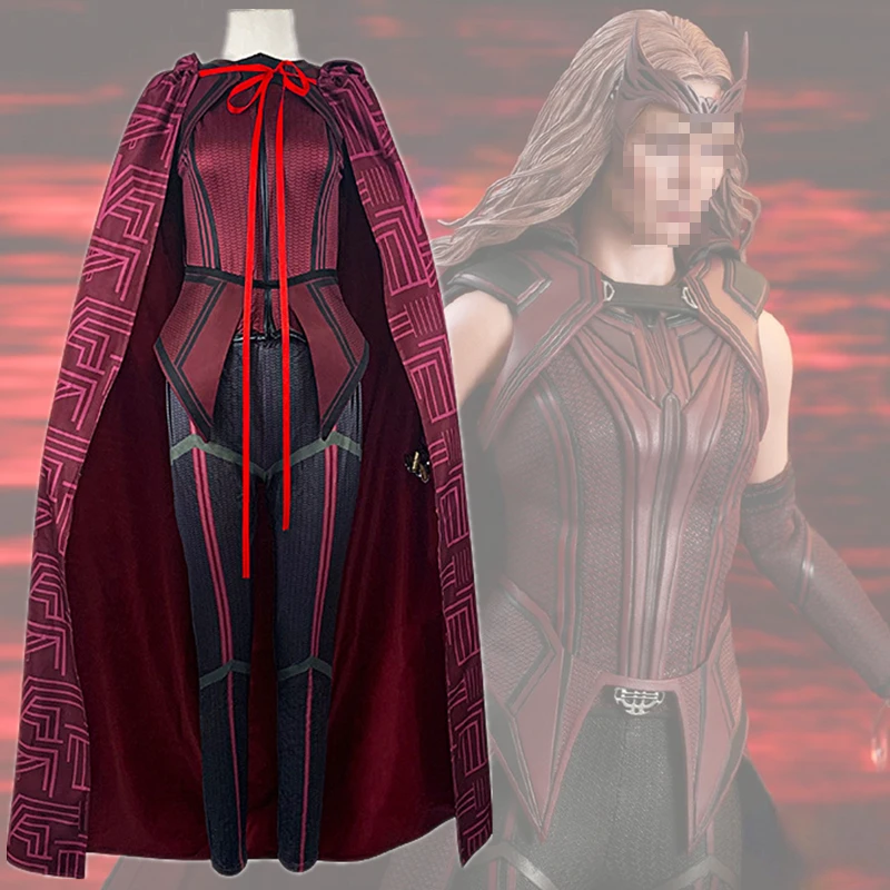 

Супергероин Wanda Vision Scarlet Witch костюмы для косплея Women Maximoff накидка Superhero Хэллоуин карнавальные костюмы
