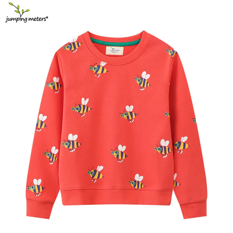 

Jumping Meters Girls Sweatshirts Autumn Spring Children's Clothing Animals Bees Print Long Sleeve Hooded Hot Selling Costume