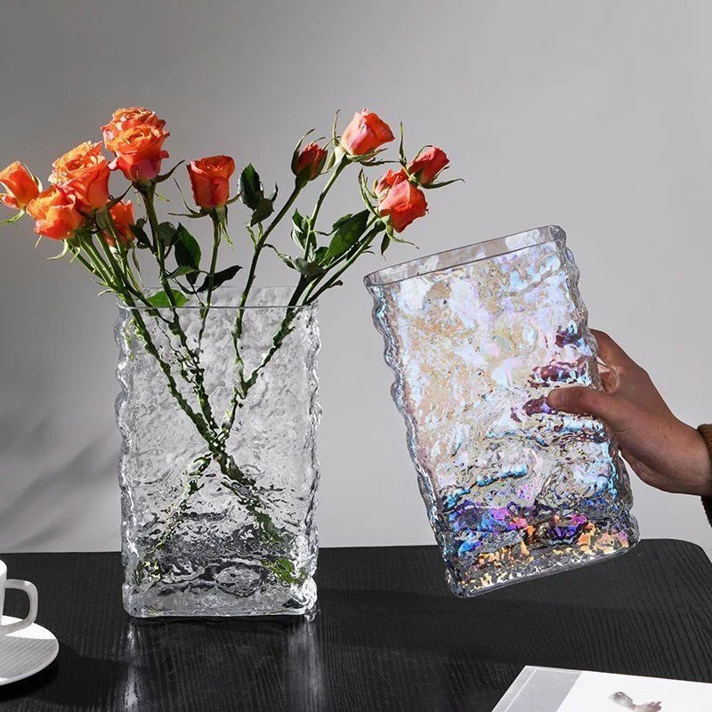 

Luxury Clear Vases For Table Centerpieces Wedding Living Room Decor Nordic Glacier Flower Vase Transparent Hydroponic Glass Vase