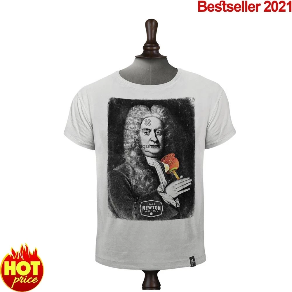 Бархатная футболка унисекс с изображением Исаака Ньютона Рок н-ролла