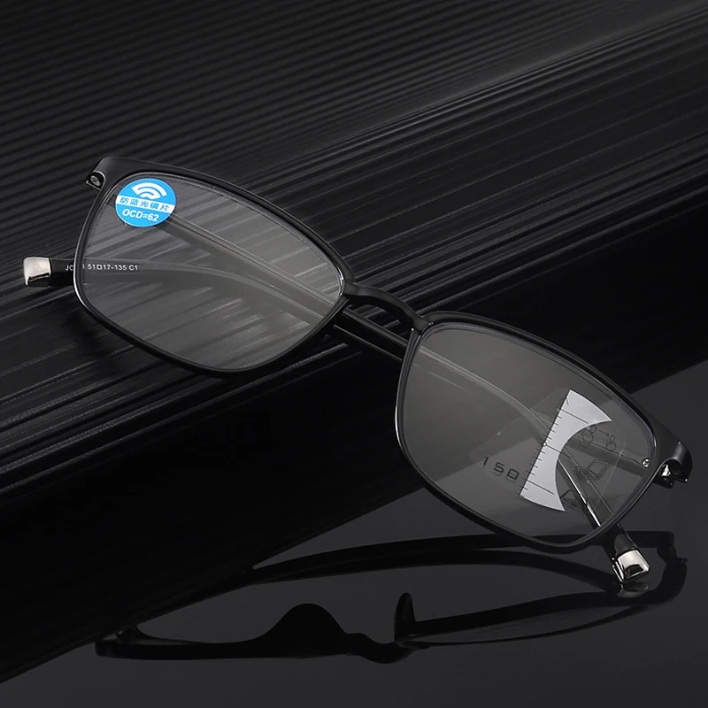 

Progressive Multi-focus Anti Blue Light Reading Glasses Far Near High Definition Presbyopia Eyeglasses Diopter +1.0 To +4.0