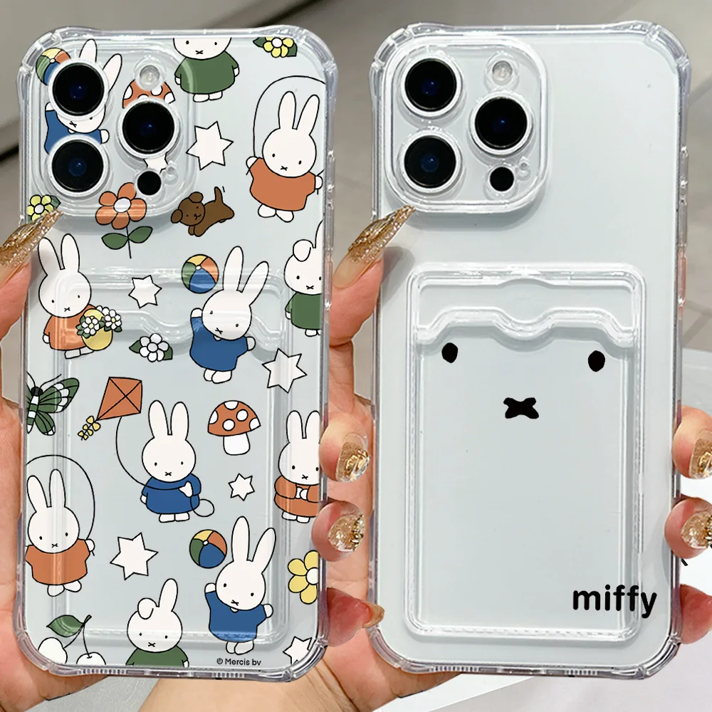 Фото НОВЫЙ забавный мультяшный чехол-картхолдер M-Miffys-Kawaii для Samsung Galaxy A17 A07 A56 A36 A26 A55 A35 A06 A05 A24 A14 A34 4G 5G