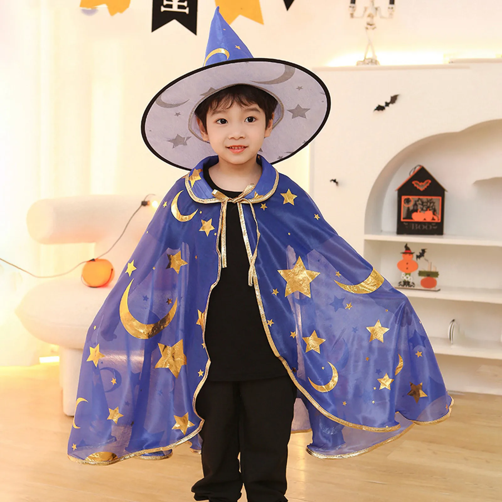 

2023 Малыш Дети Девочки Мальчик Хэллоуин Вечеринка костюм косплей накидка плащ с шляпой