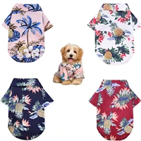 4 piece pet summer t shirts hawaii style floral dog shirt hawaiian printed pet t shirts breathable cool clothes shirt sweatshirt