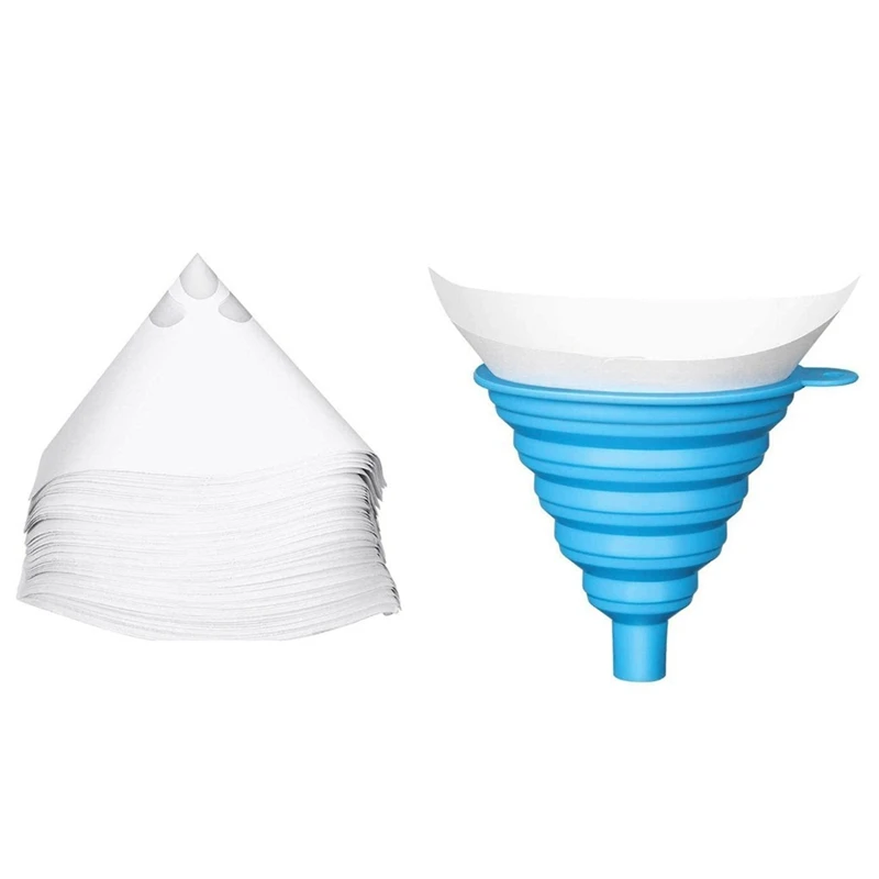 Promotion! 150Pcs Paint Filter Paper Funnel Car Spray Disposable With 1 Pcs Silicone |