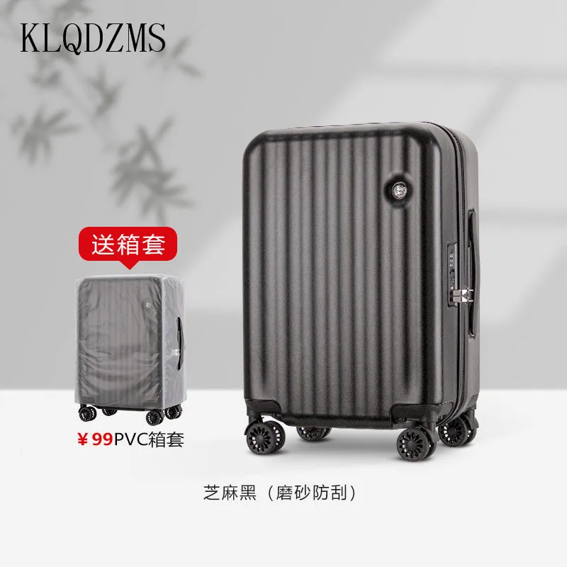 KLQDZMS Simple Solid Color Luggage 20 Inch Portable Mute Universal Wheel Boarding Case 24 Inch Hard Shell Waterproof Suitcase