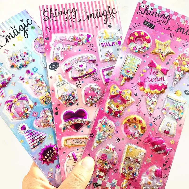 Детские Мультяшные наклейки стикер с драгоценными камнями и кристаллами