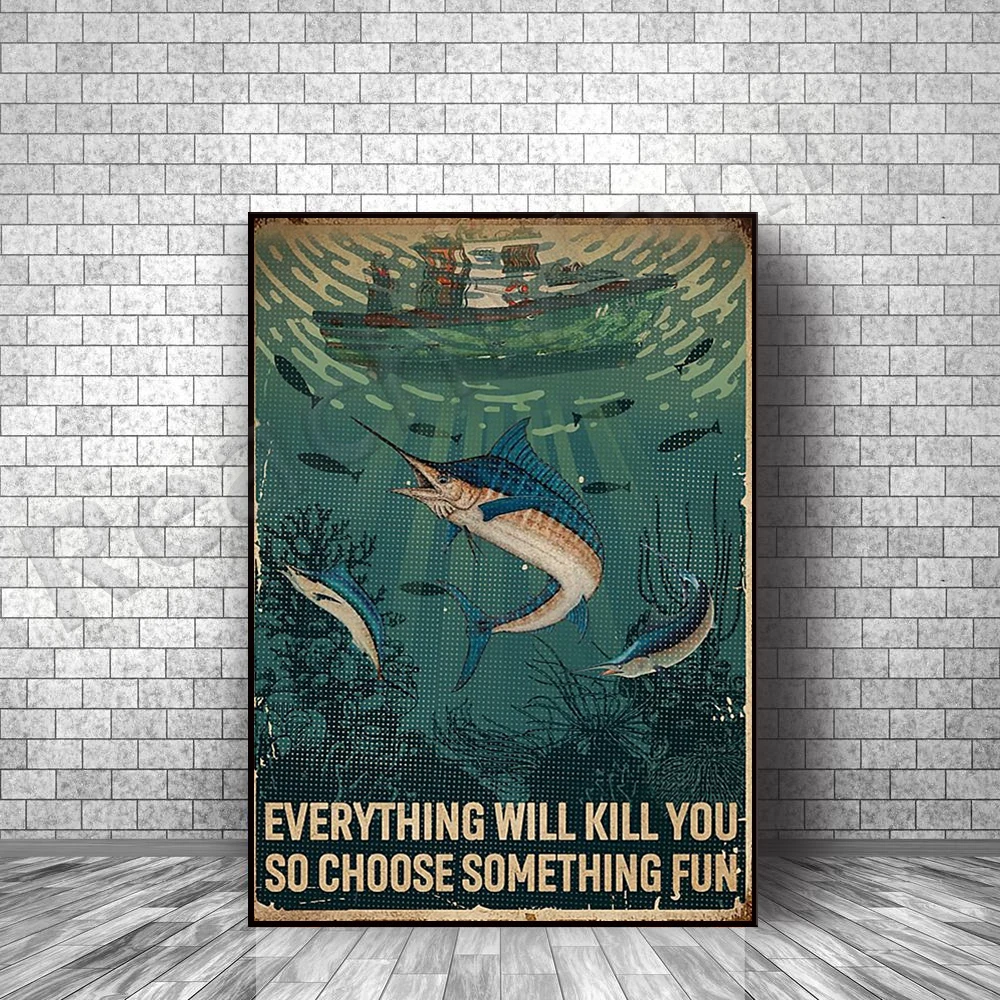 Все может вас убить поэтому выберите забавные постеры для ловли нахлыстом принты