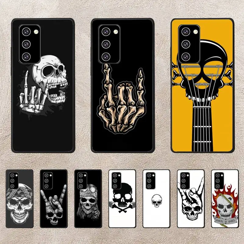 

Rock Roll Skull Phone Case For Oppo Reno Realme C3 6Pro Cover For Vivo Y91C Y17 Y19 Funda Capa