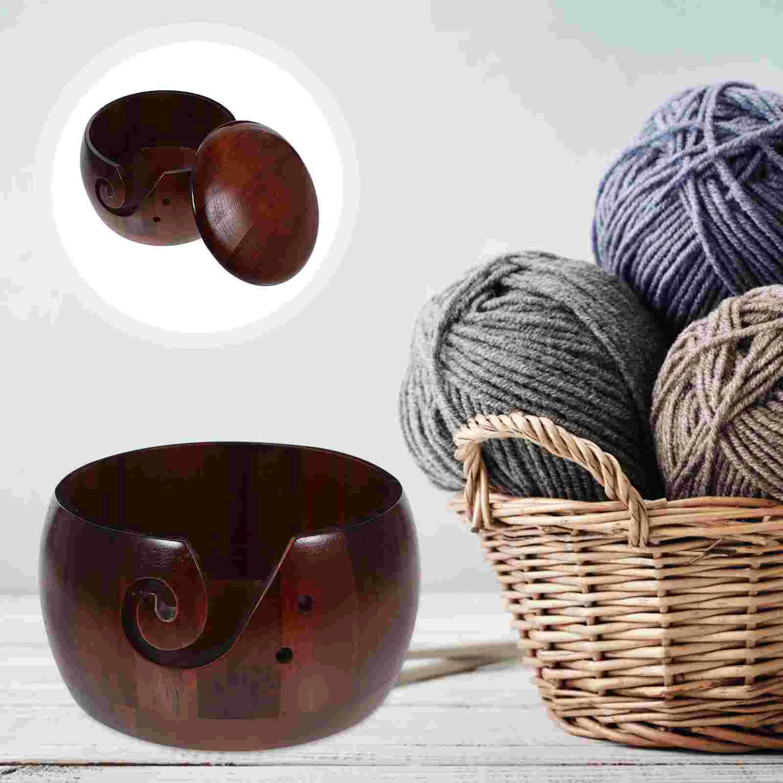 

Yarn Ball Storage Container Lid Crochet Browl Bowl Woolen Round Containers Lids Holder For knitting