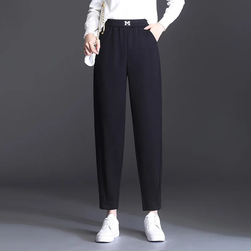 

2022 New Autumn and Winter Black Harem Pants Fashionable Temperament Commuter High Waist Pants Korean Casual Trousers