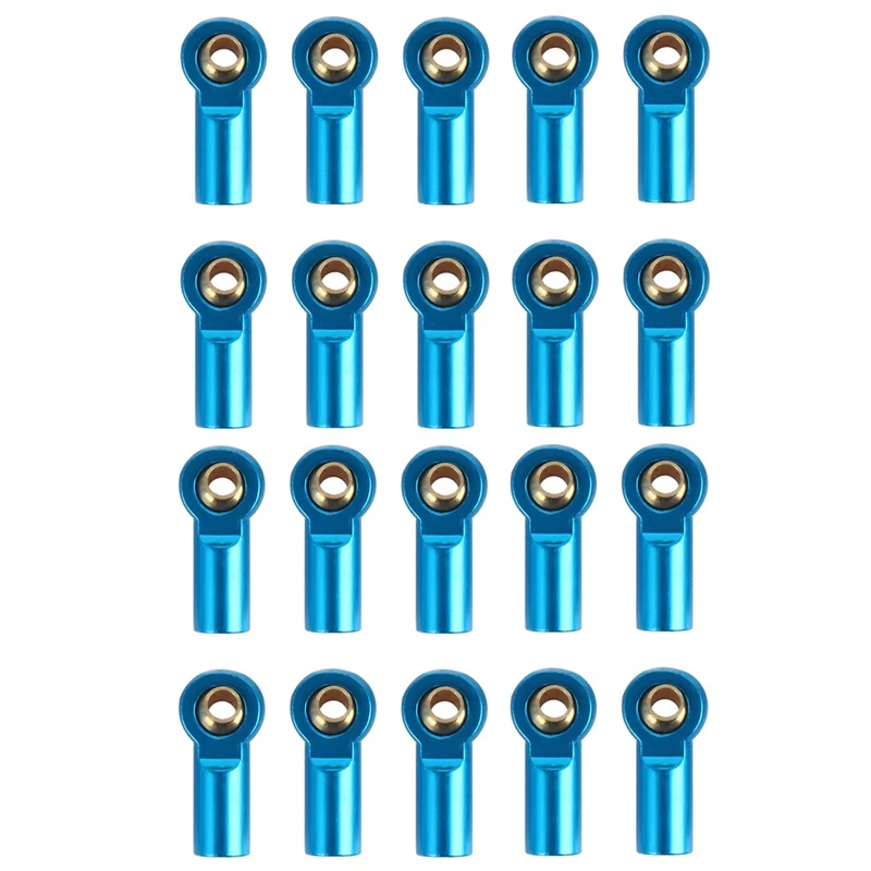 

20 шт. металлический конец рулевой тяги M3, шаровой шарнир для радиоуправляемого автомобиля 1/10 AXIAL SCX10 D90 D110 Tamiya CC01, синий