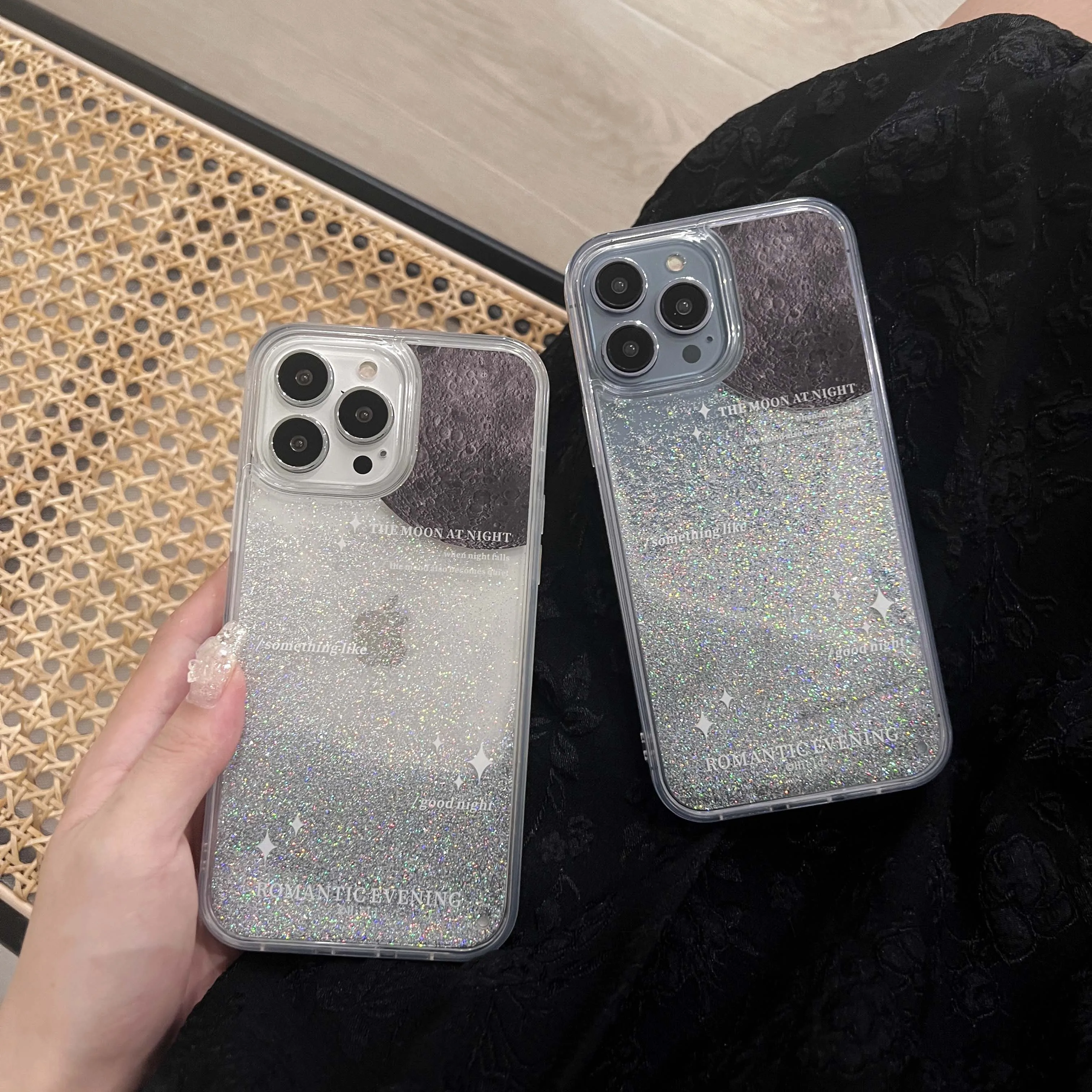 

Ins planet gray quicksand glitter shockproof shiny cute cartoon phone case for iphone 13 pro max xsmax x xr 11 12 promax cover