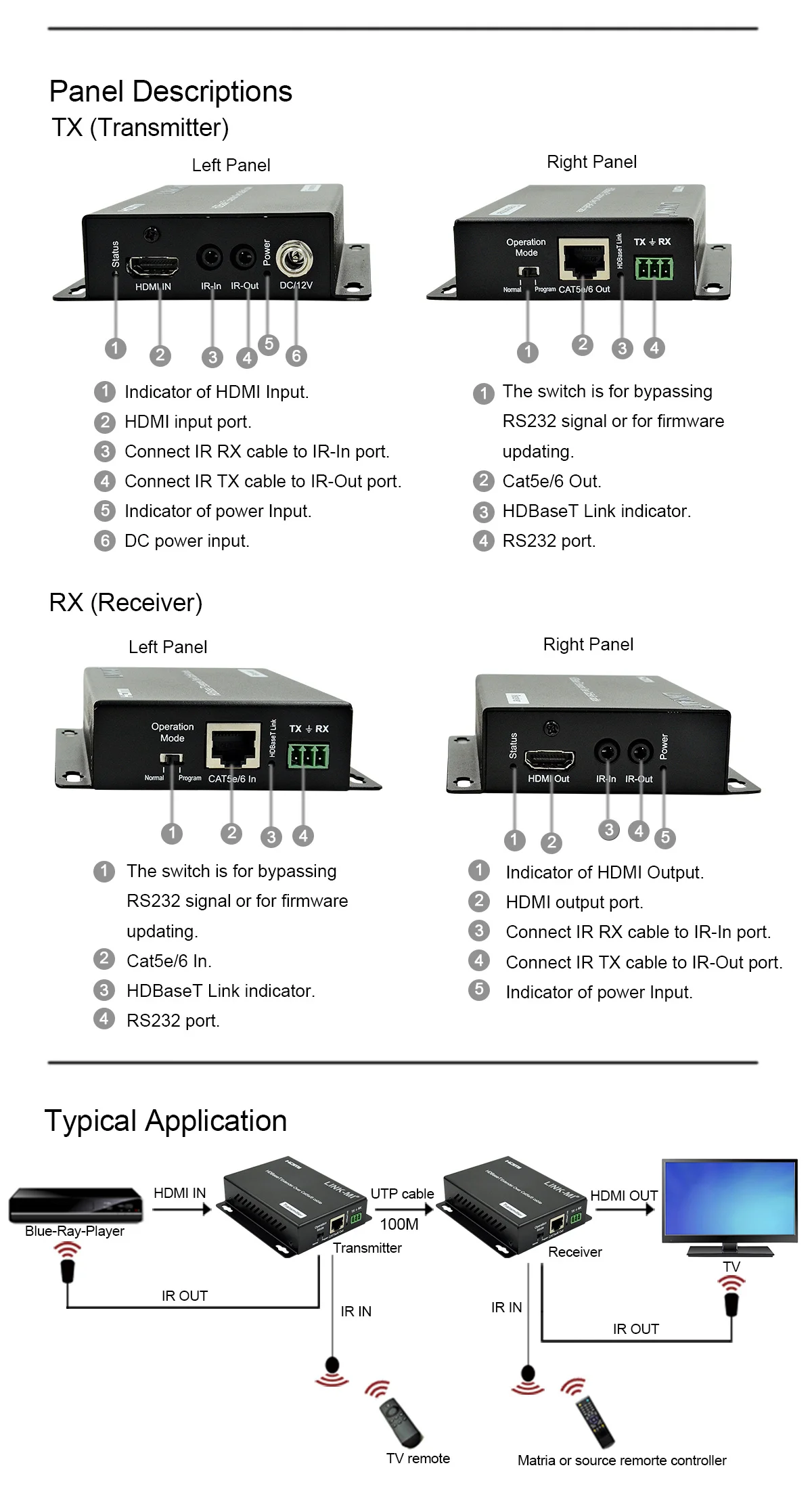 Фото Удлинитель HDMI на 100 м по одинарному кабелю UTP/STP LAN Cat5e/6, 1080P, 4K до 70 м с ИК-портом для домашнего кинотеатра №2