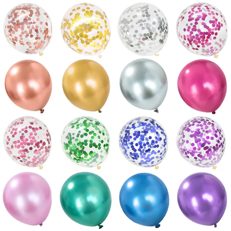 

10pcs 12inch Confetti Balloons Metallic Latex Helium Balloon Party Decoration for Birthday Wedding Baby Shower Party Supplies