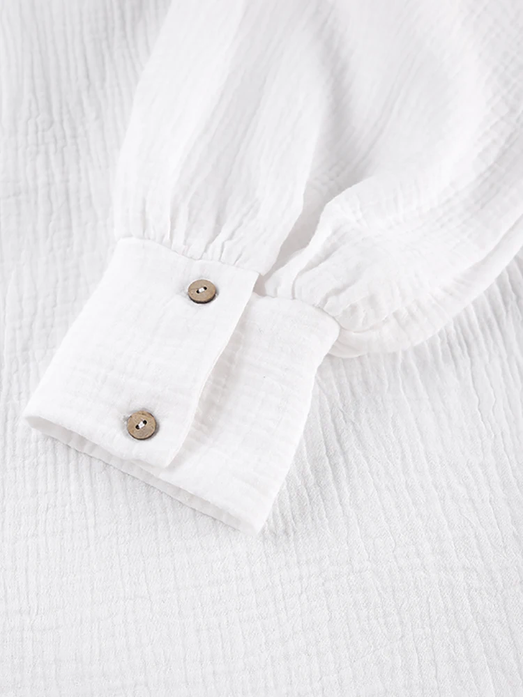 Restve Cotton Women's Nightwear Loose 2 Piece Sets Lantern Sleeve V Neck Sleepwear Female Casual Trouser Suits Winter Pajamas