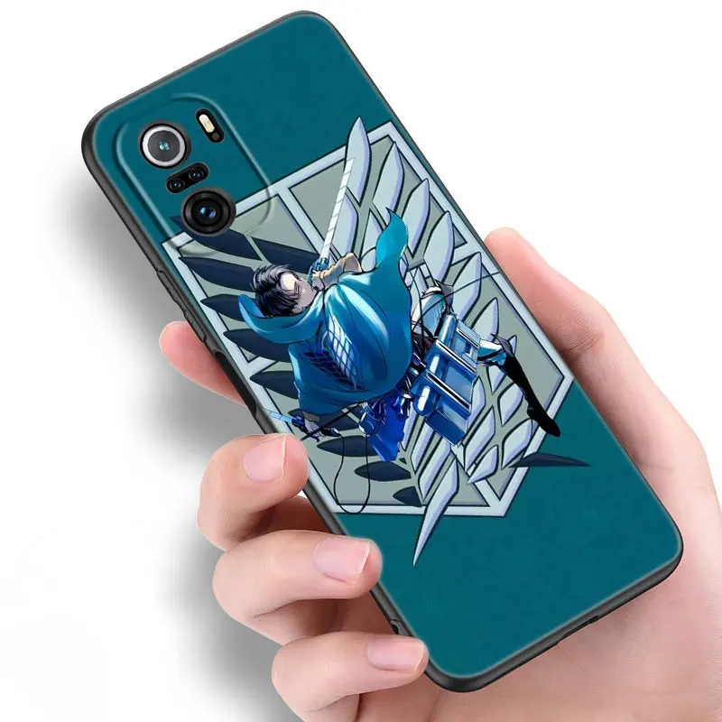 anime attack on titan logo phone case for xiaomi mi poco x3 nfc gt m4 m3 12 11t 10t pro a3 11 lite ne 5g 12x 11i f3 black cover free global shipping