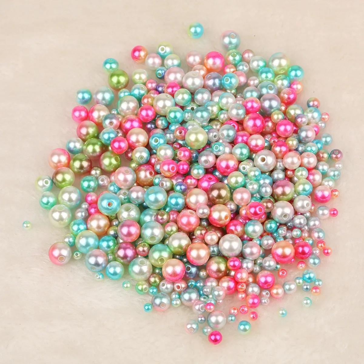 

4-10mm Perforated Round Imitation Pearl Beads Diy Handmade Gutta Percha Accessories Decorative Plastic ABS Materials Loose Beads