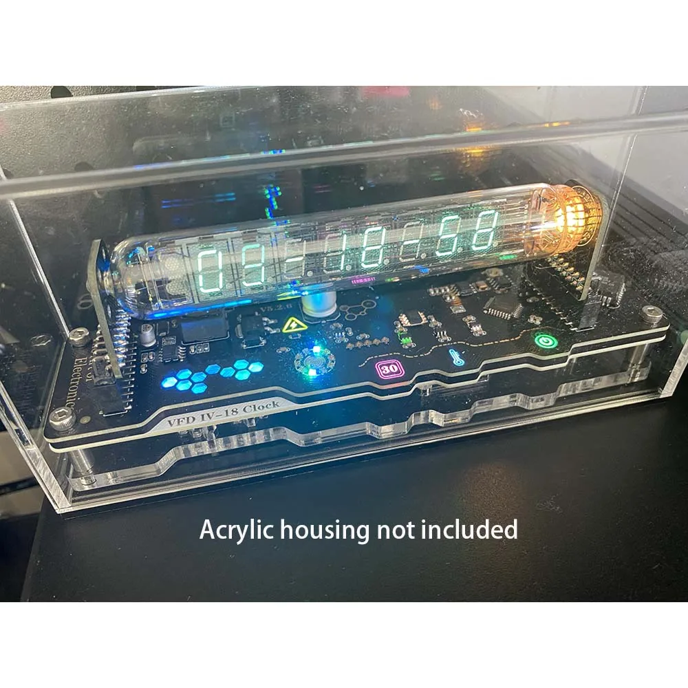 _ VFD трубчатые часы См. Nixie RGB светодиодсветодиодный для домашнего декора с