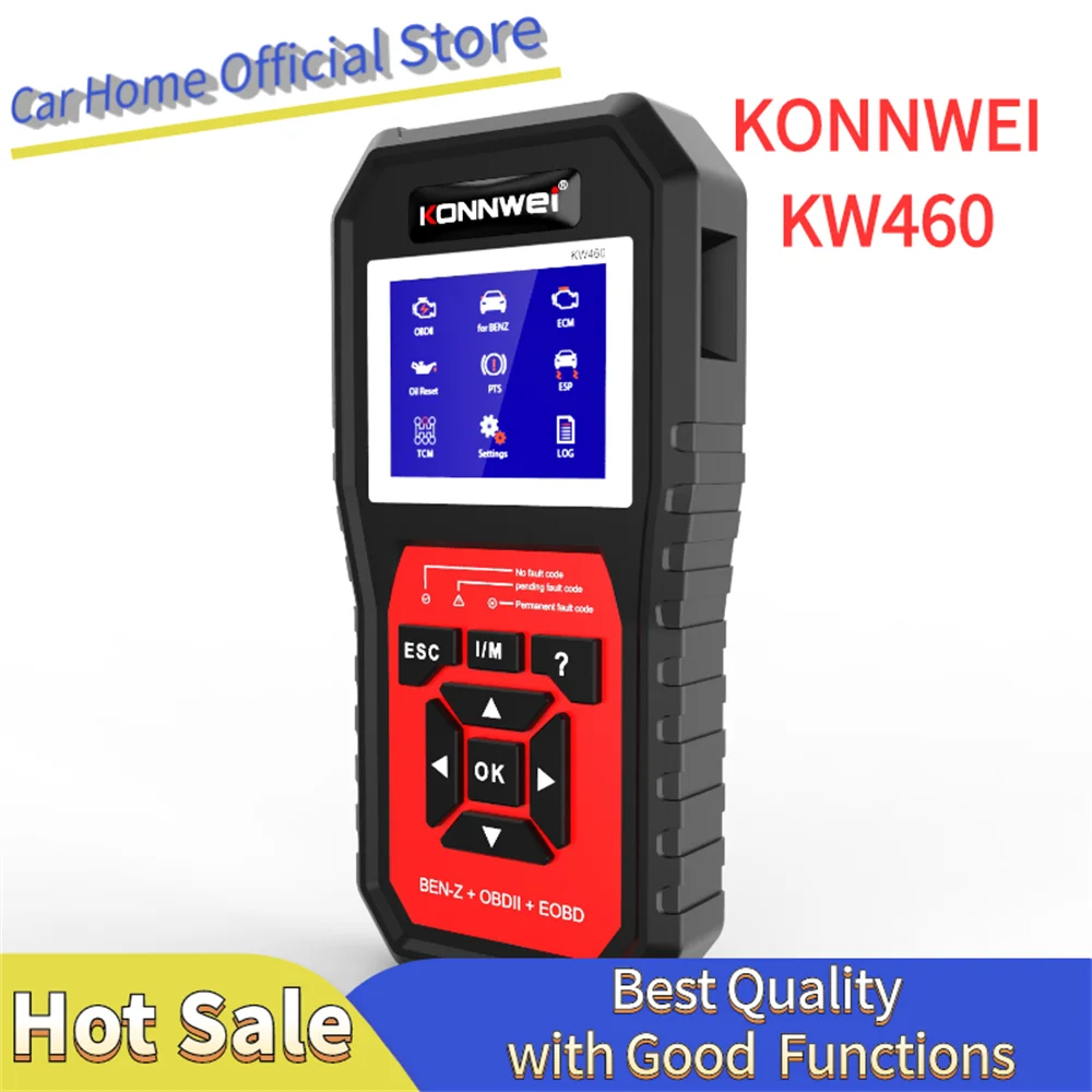 Автомобильный диагностический инструмент KONNWEI KW460 OBDII, полная система, Obd2 сканер для Mercedes-Benz Air-b-ag Oil ABS EPB DPF SRS TPMS сброс