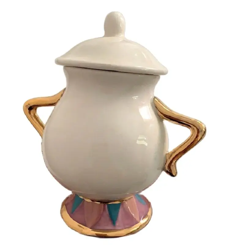 

Hot Sale Beauty and The Beast Sugar Bowl Pot Geniune Ceramic Coffee Tea Set Cartoon Xmas Gift Drop Shipping Fast Post