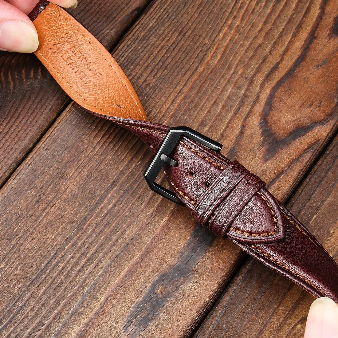 MAIKES Watch Band 22mm 20 Genuine Leather Strap for Huawei GT 2  Watch Bracelet Replace 46mm 42 Mens Ladies Watch Strap