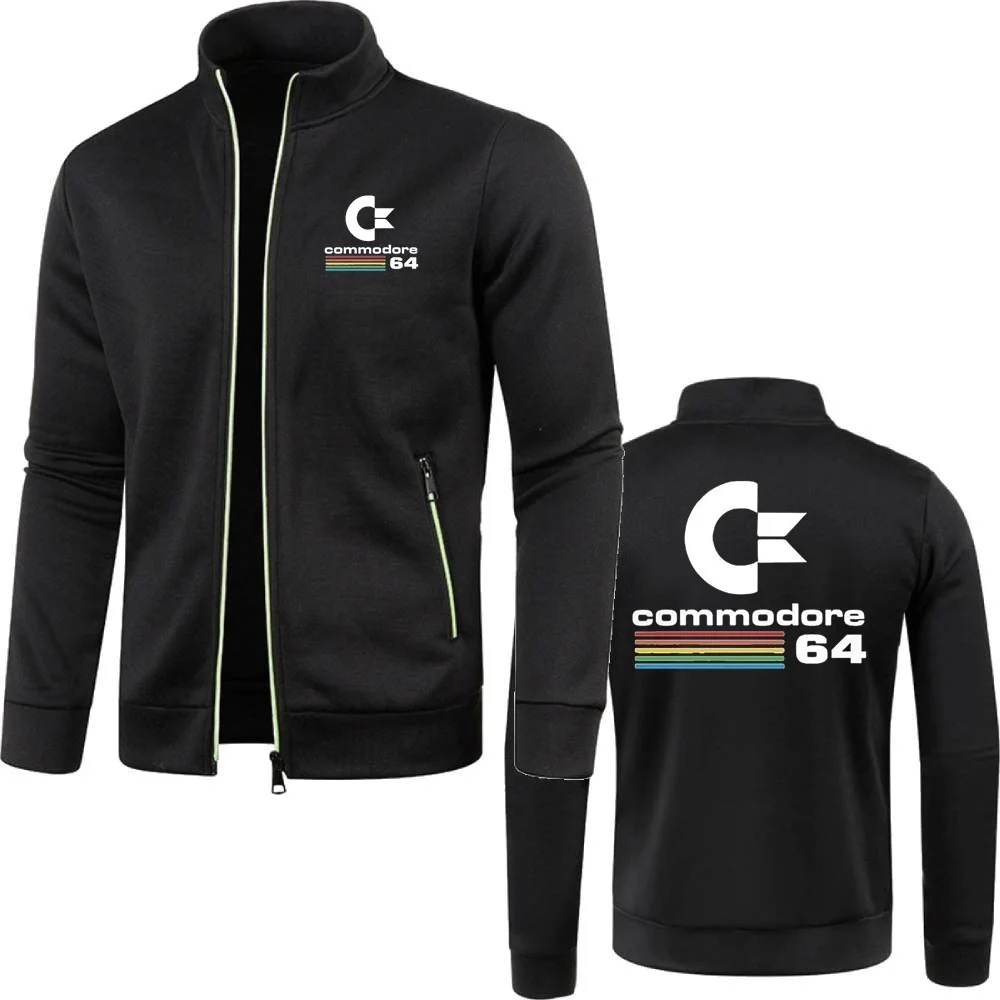 Молодежные мужские толстовки куртки на молнии флисовый спортивный костюм Commodore 64
