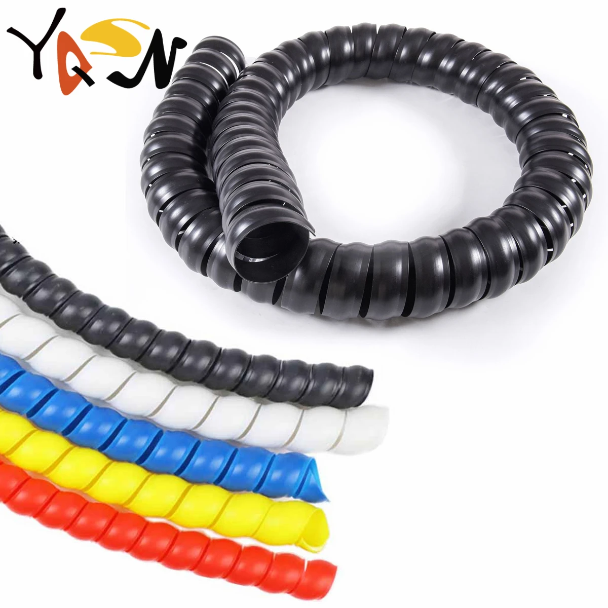 1/5/10M Black White 8/10/12/14mm Organizer Pipe Protection Flexible Spiral Wrap Winding Wire Protector Cable Sleeve Cover Tube  - buy with discount
