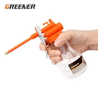 greener high pressure pump transparent oil can oiler 350ml plastic lubrication grease gun for greasing adapter hose kit tool set