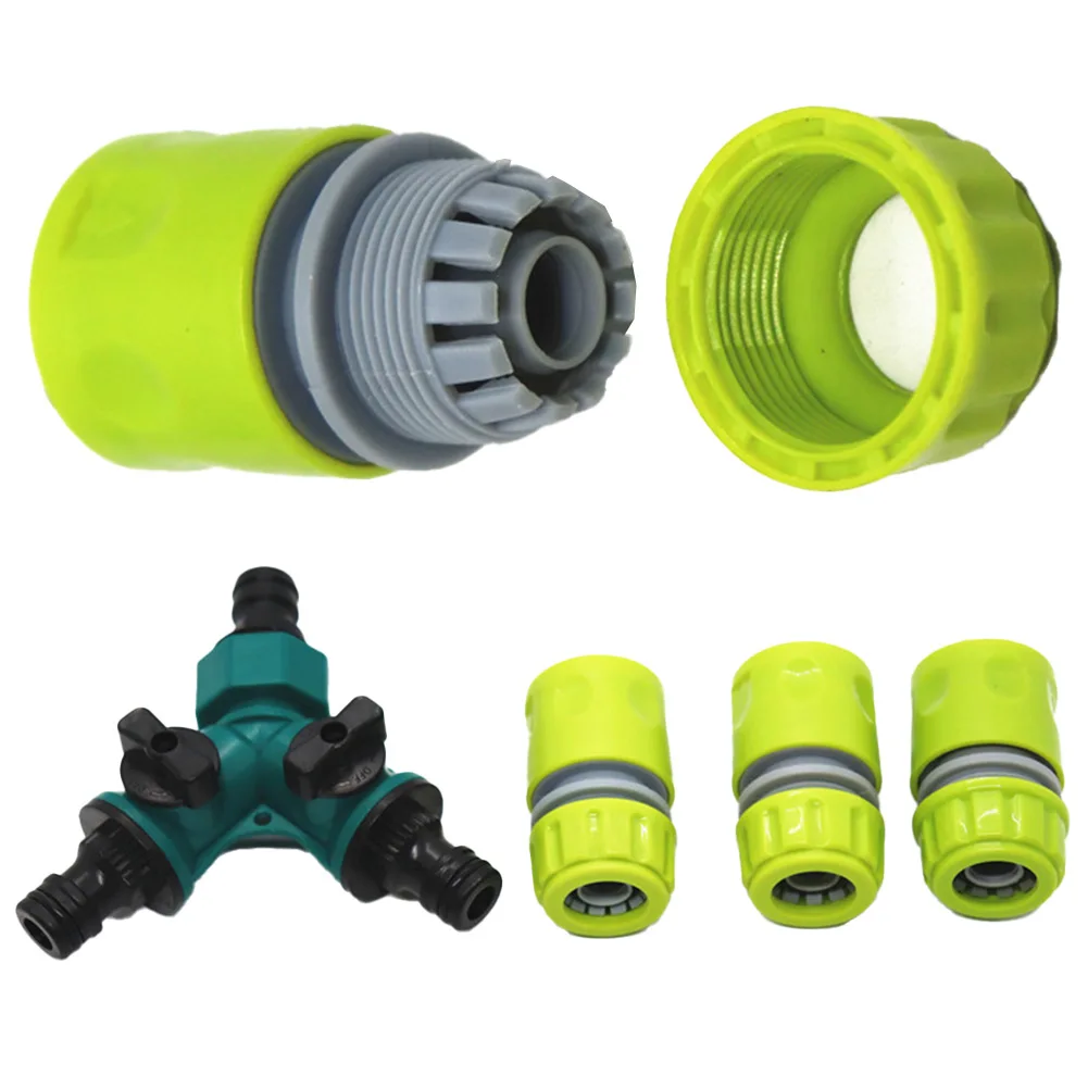 

Brand New Garden Outdoor Living Connector 3 Quick Connectors Divide The Water Pipe Durable Green Quick Connector