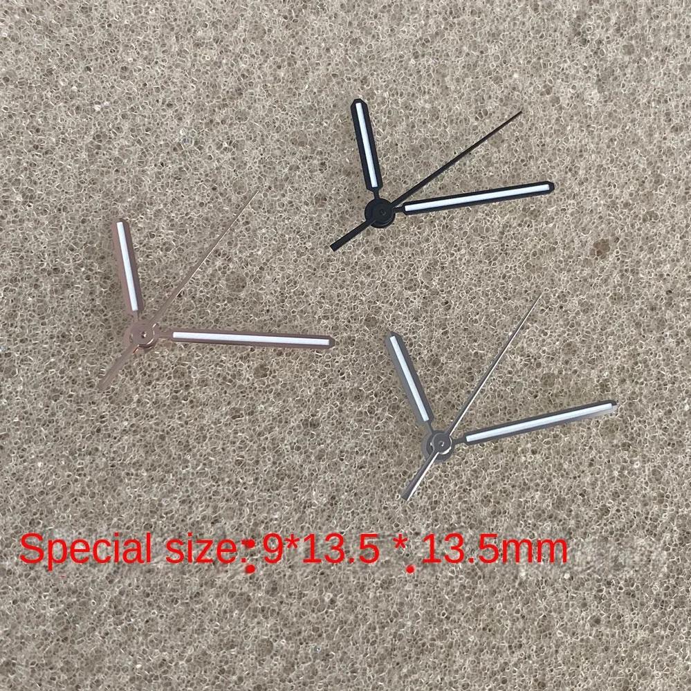 Special Custom Size Watch Hands PVD Movement Modified Hands 9*135*135mm Green Luminous Watch Hands Fit NH35 NH36 4R 7S Movement