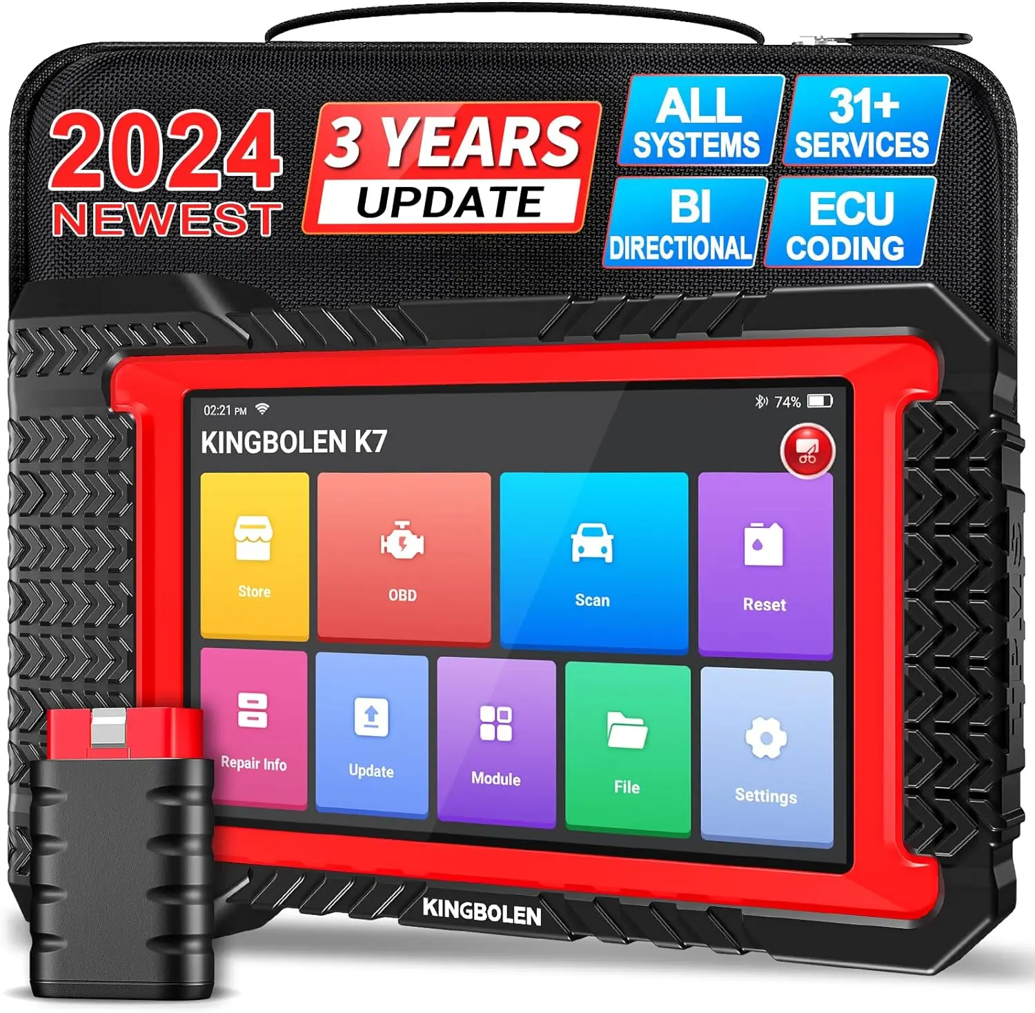 Двухнаправленный автомобильный диагностический сканер для KINGBOLEN K7 2024 12 В