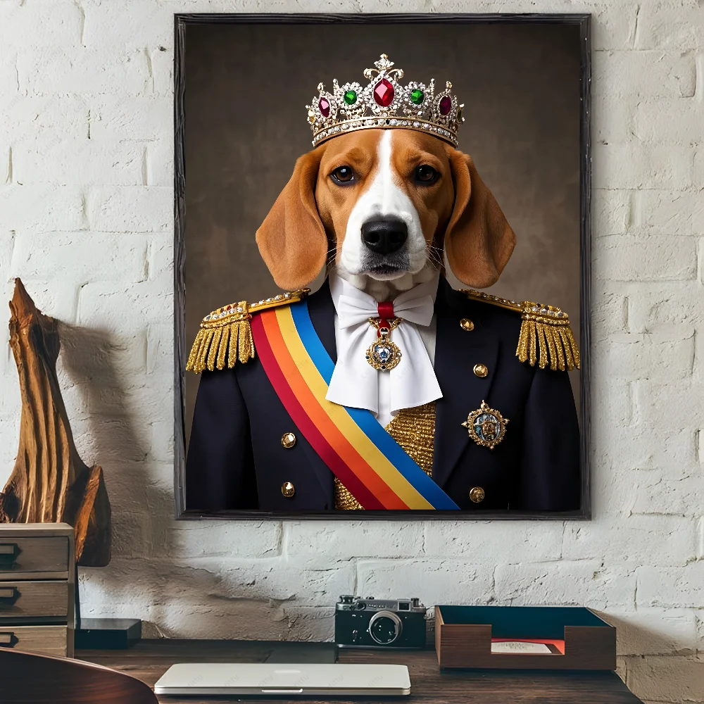 Бигль Собака Домашнее животное Портрет Ретро Плакат Липкая Настенная