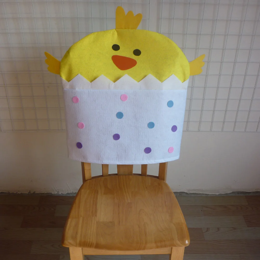 

Пасхальные чехлы на спинки стульев, мультяшный кролик Цыпленок, чехол на стул для дома, отеля, ресторана, пасхальное украшение