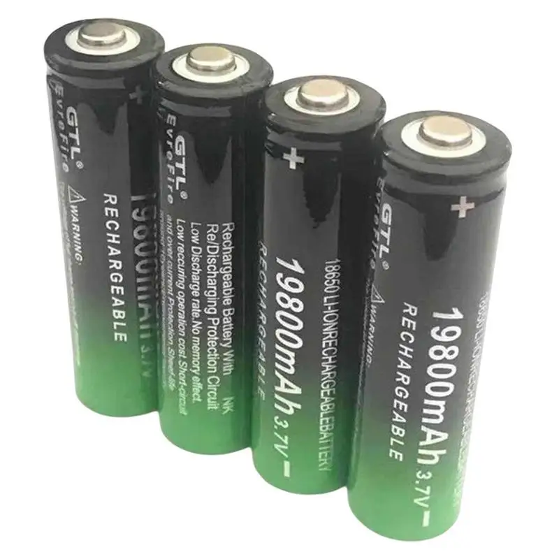 

4 шт., перезаряжаемые литий-ионные аккумуляторы 18650 в 3,7 мАч