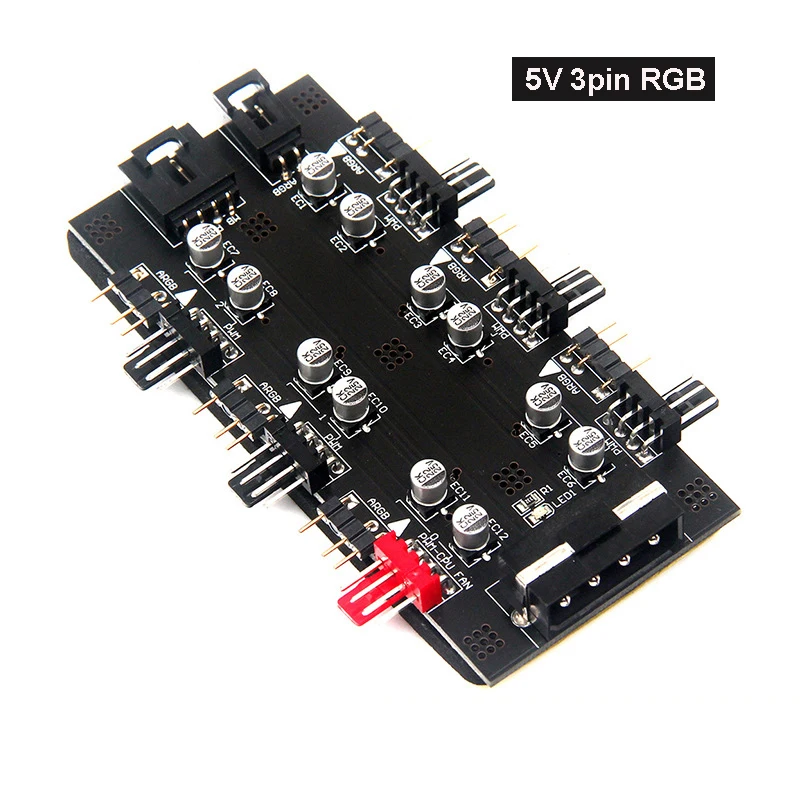 6 портов ШИМ-вентилятор концентратор конвертер 5 В 3 контакта RGB-разветвитель