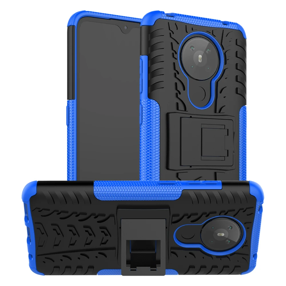 For Nokia 5.3 5.4 3.4 2.4 2.3 2.2 4.2 6.2 7.2 6.1 7.1 Plus Heavy Duty Armor Stand Shockproof Case TPU Bumper Hard PC Back Cover