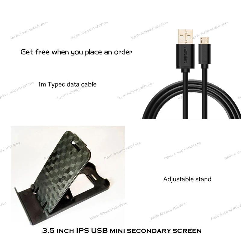 3 57 inch ips type c mini itx pc case monirordiy computer secondary screen cpu gpu ram hdd monitoring usb free drive aida64 free global shipping