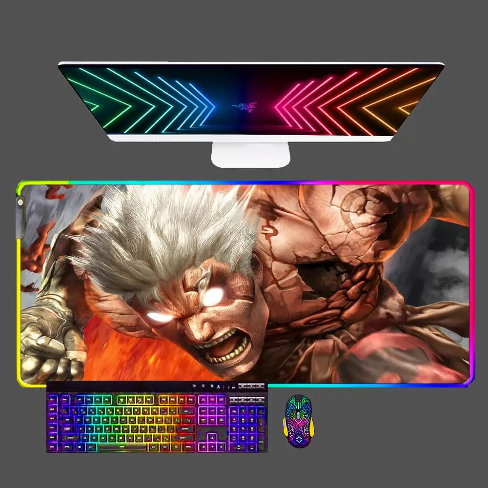 

Asura's Wrath Anime Gaming Speed Mouse Pad LED Non-Slip Rubber Gamer Large Mouse Mat Keyboard Mousepad XXL RGB Computer Desk Mat