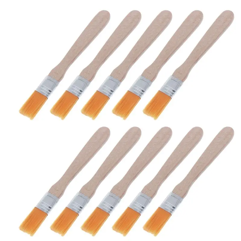 

10Pcs Wooden Handle Brush Nylon Bristles Welding Cleaning Tools For Solder