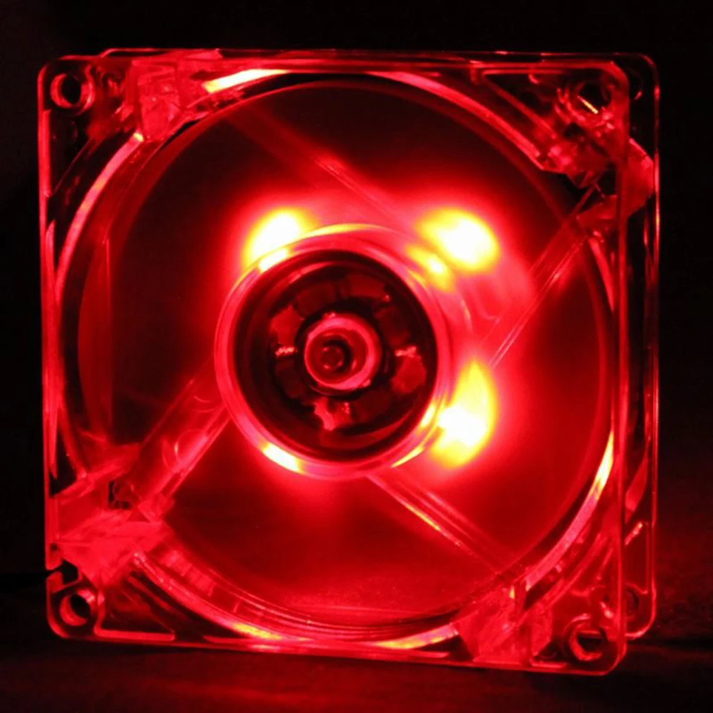 

PC Computer Fan Quad 4 LED Light 120mm PC Computer Case Cooling Fan Mod Quiet Molex Connector Easy Installed Fan 12V