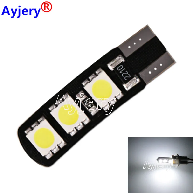 

AYJERY, 500 шт., суперъяркие лампочки, 12 В, T10, W5W, 194, 5050, 6 лампочек, внутренняя подсветка автомобиля, боковой цоколь, лампы для чтения, белые