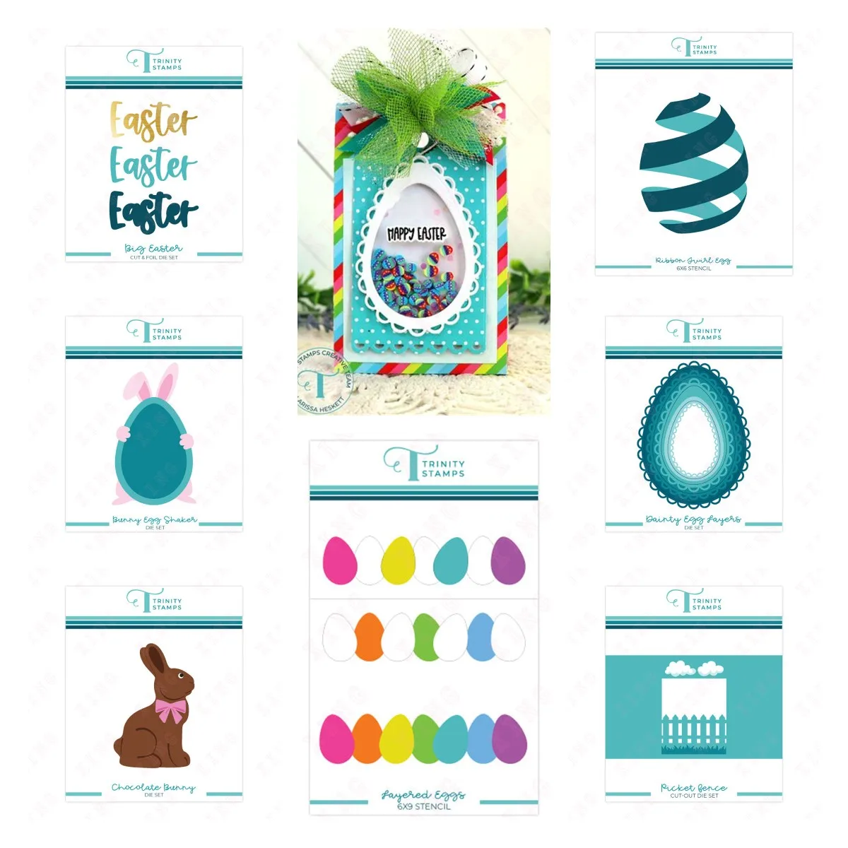 

New Diy Craft Easter Chocolate Bunny Embossed Detail Egg Shaker Dainty Fence Metal Cutting Dies Ribbon Twirl Egg Layered Stencil