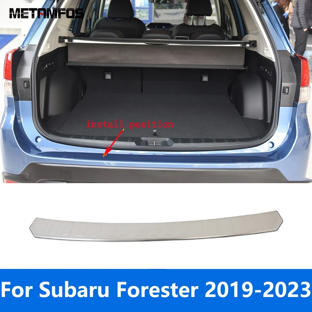 

Накладка на порог заднего багажника из нержавеющей стали для Subaru Forester SK 2019-2021 2022 2023, защитные наклейки на задний бампер, автомобильные аксессуары