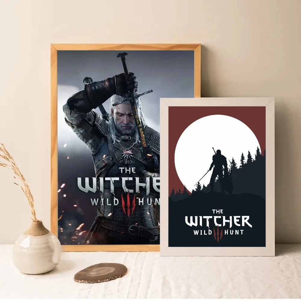 Hot-The-W-Witcher-Game аниме постеры липкие HD качественные настенные художественные ретро