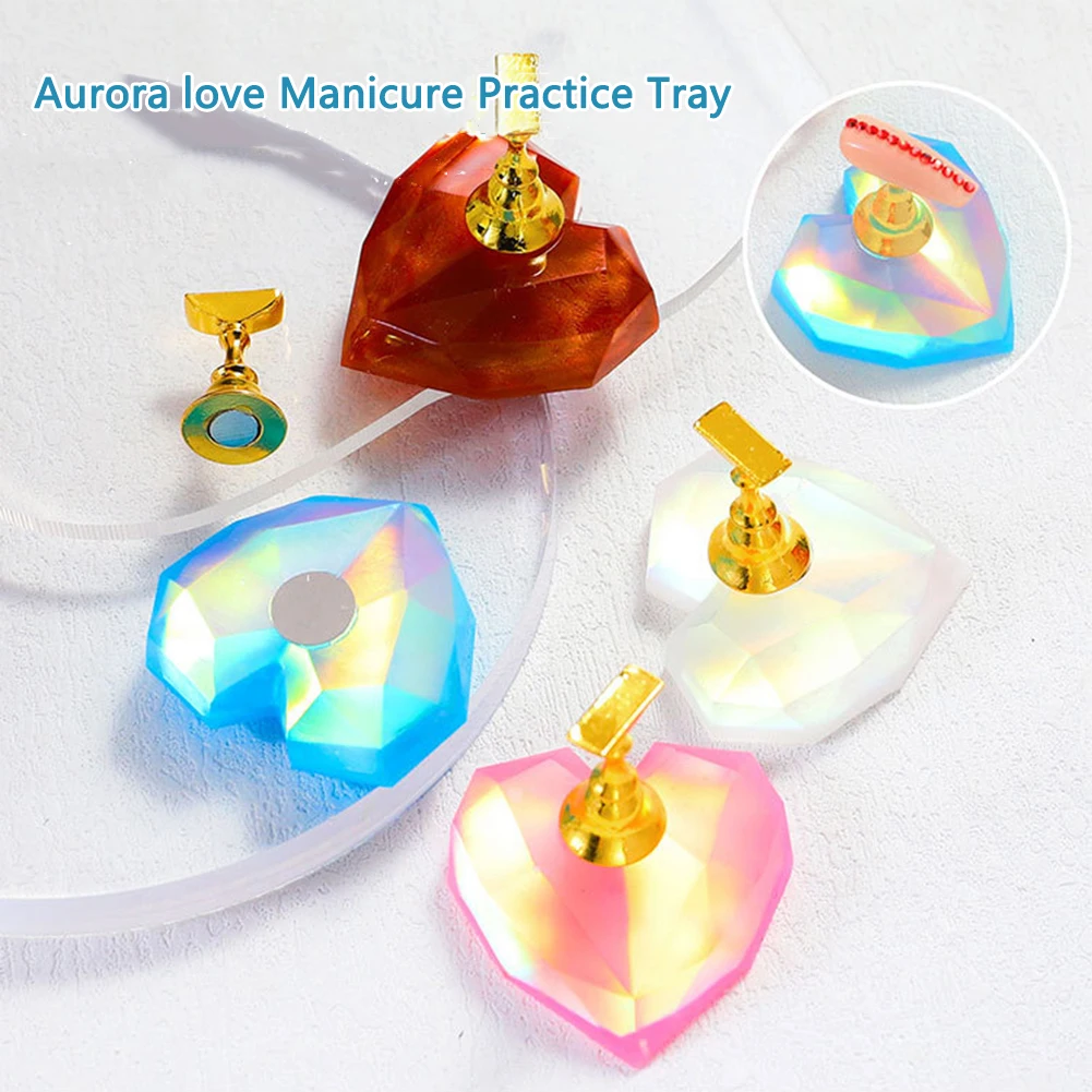 

1pc Nail Art Practice Display Stand Chess Board Magnetic Tips Small Cow Practice Holder Set UV Gel Polish Color Chart Tool