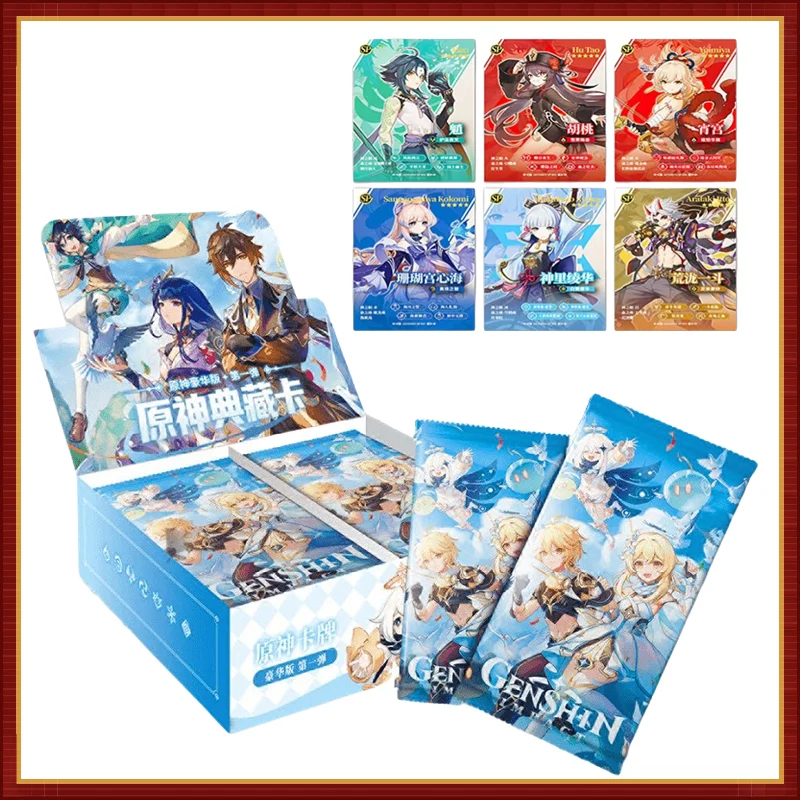 

KAYOU Anime Periphery Yikatang Yuanshin Sixth Bullet Deluxe Edition A Box of 30 Packs 180 Toy Gifts Cards Collection Gifts