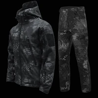 tactical hiking clothing camouflage suit fleece warm waterproof jacket man hiking military tactical pants men autumn army coat